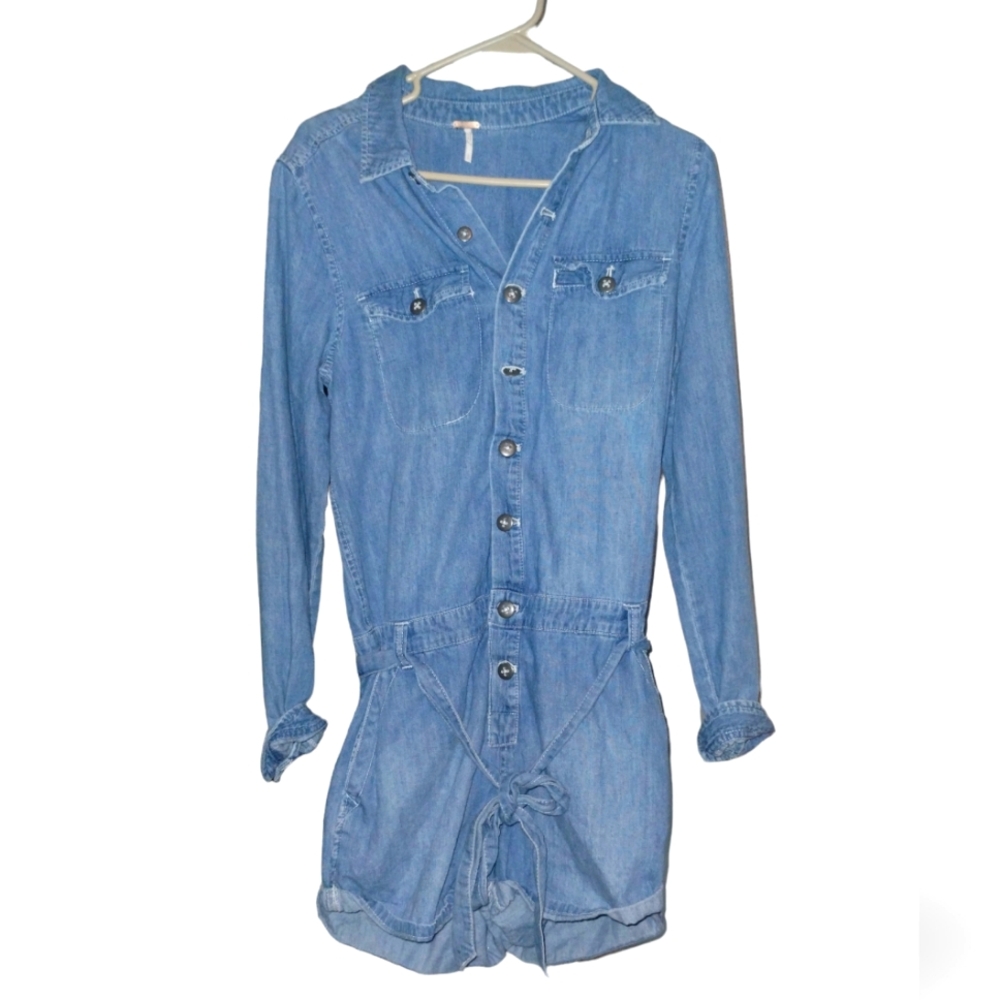 Free People Denim Romper